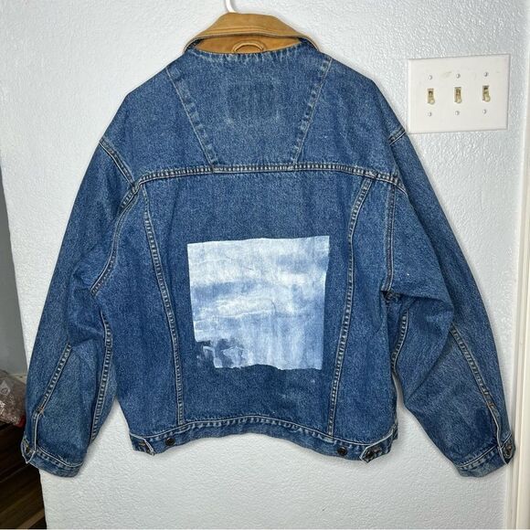 Timberland Weathergear Denim Trucker Men Jean/Suede Jacket 90’ Style Size Large - Picture 3 of 14